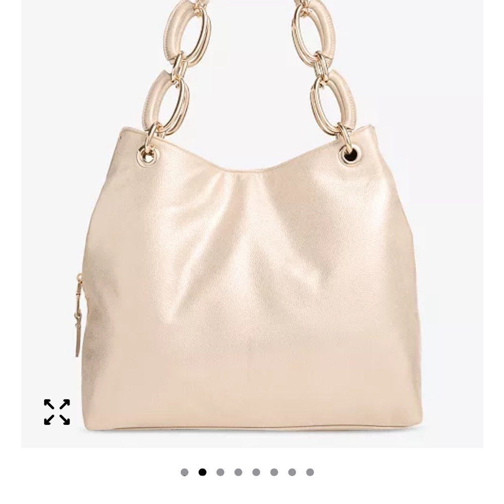 INC International Concepts Cream Shoulder Bag with Gold Accents - Picture 1 of 9